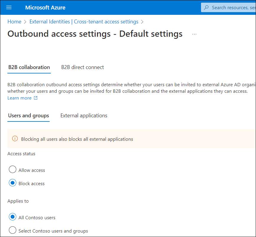 default outbound settings